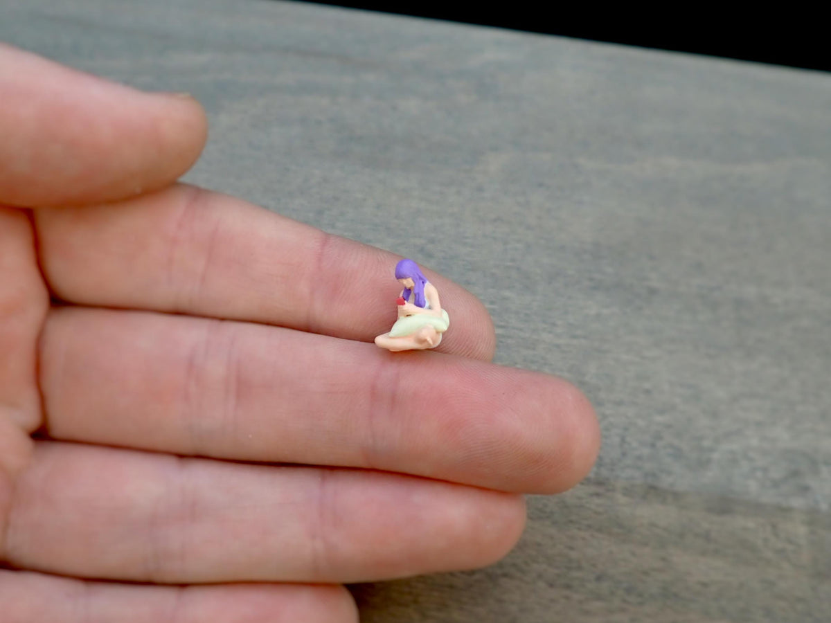 Miniature Person on Toilet 1:64 Scale Funny Miniature Figure