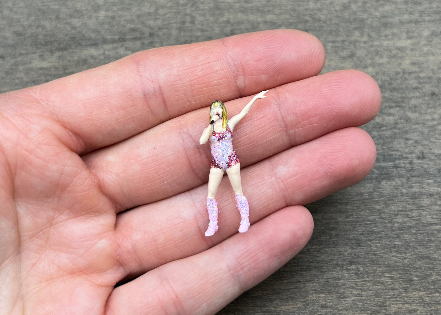 Taylor Swift Model. The Eras Tour. Glitter Rhinestone Bodysuit. Miniature 1:64 Scale