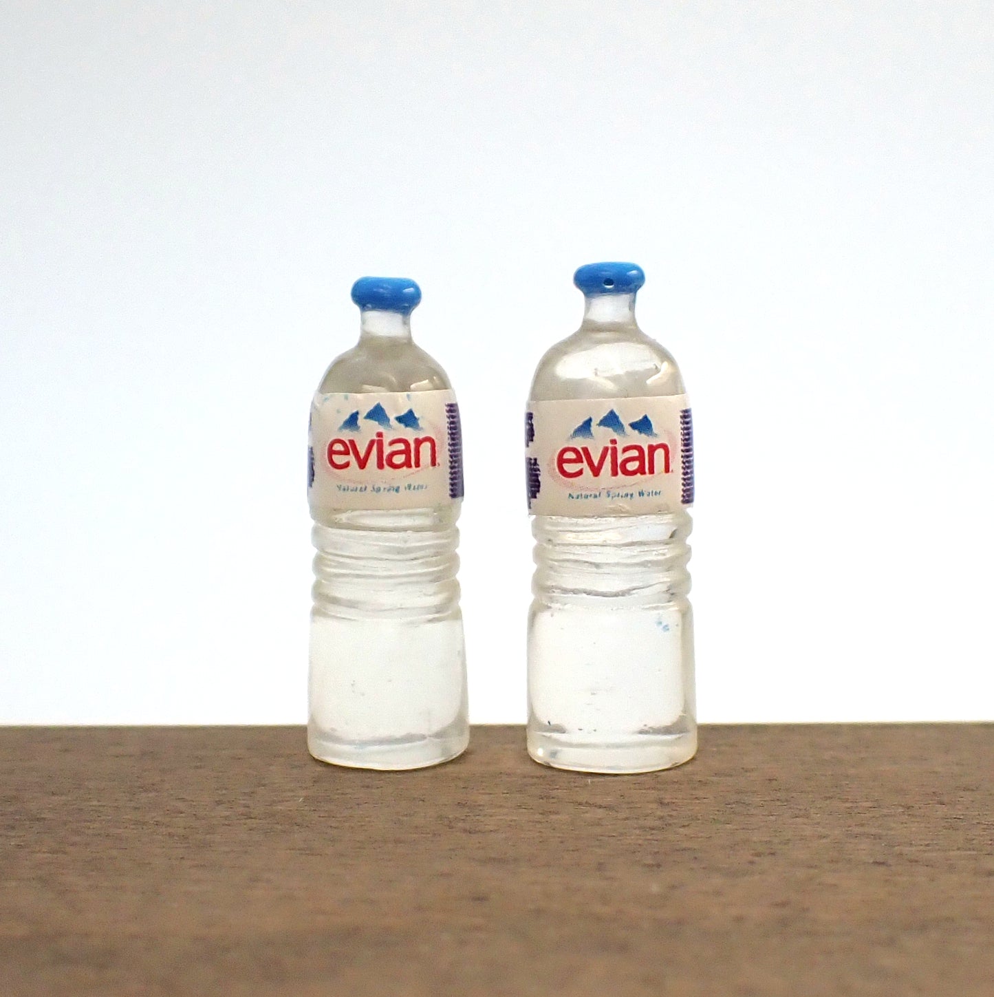 Miniature Water Bottles. 1:12 Scale Dollhouse Kitchen Drink Accessory