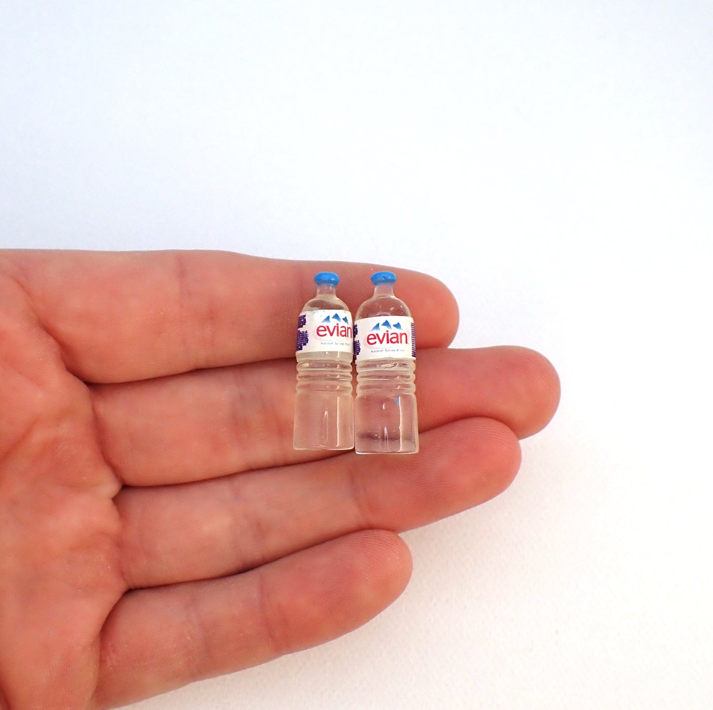 Miniature Water Bottles. 1:12 Scale Dollhouse Kitchen Drink Accessory