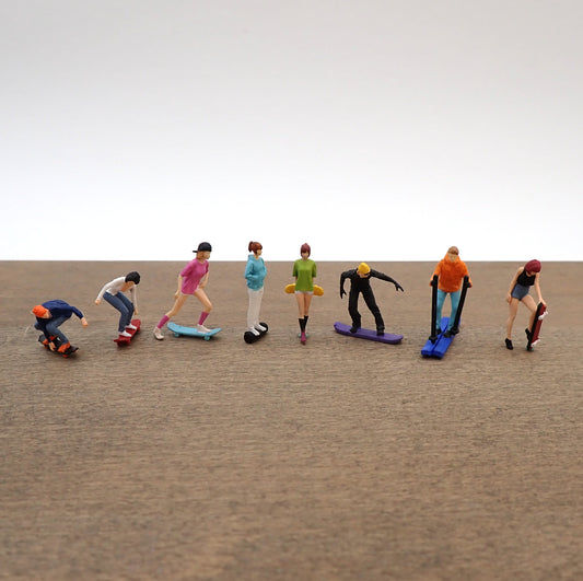 Athlete Sports Figures. Human Miniatures. 1:64 Scale. Skater, Ski, Snowboard