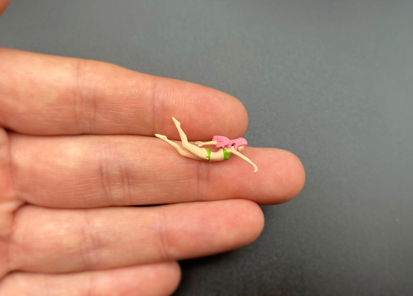 Miniature Swimming Bikini Figures 1:64 Scale Front View