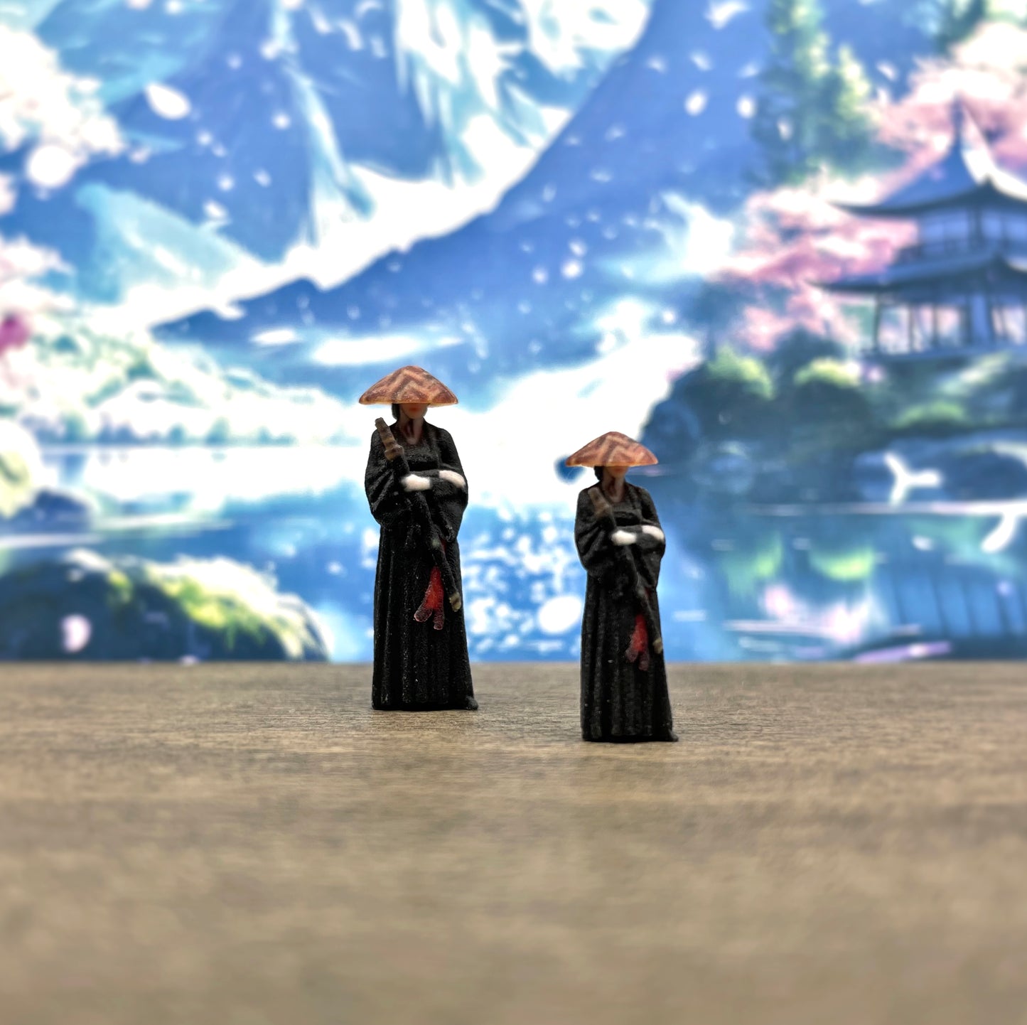 Japanese Samurai. Traditional Outfit. Miniature 1:64 and 1:87 Scale Warriors