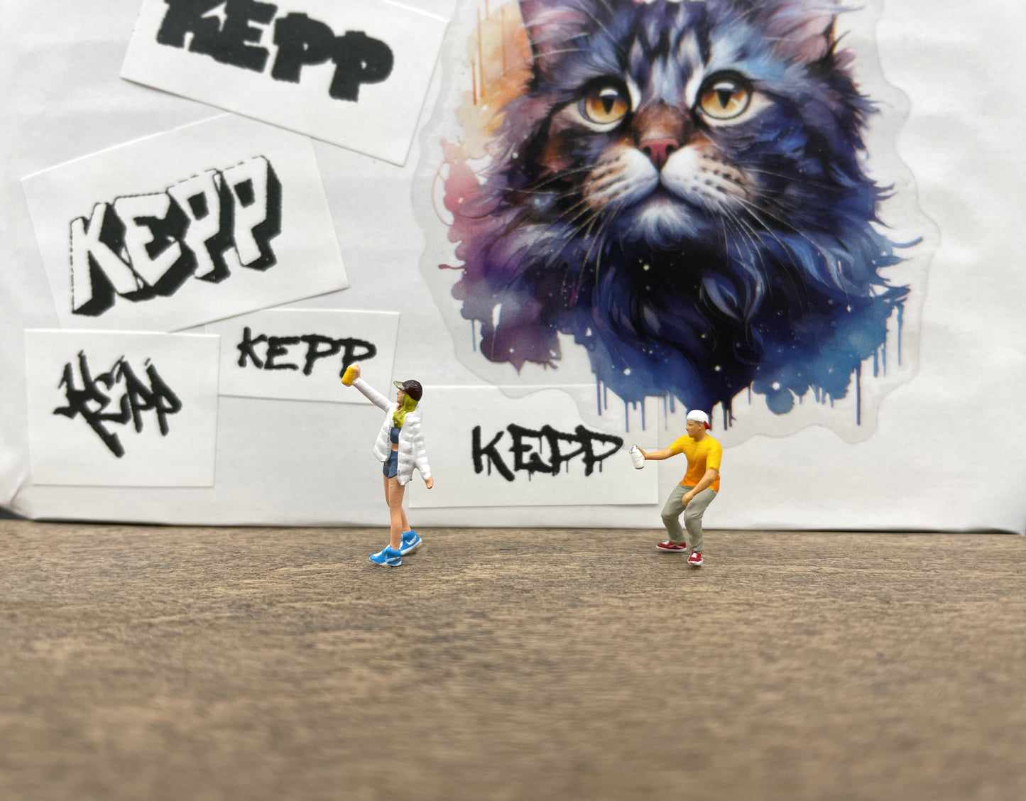 Graffiti Artist Kids Miniature 1:87 Scale Hand-Painted Models