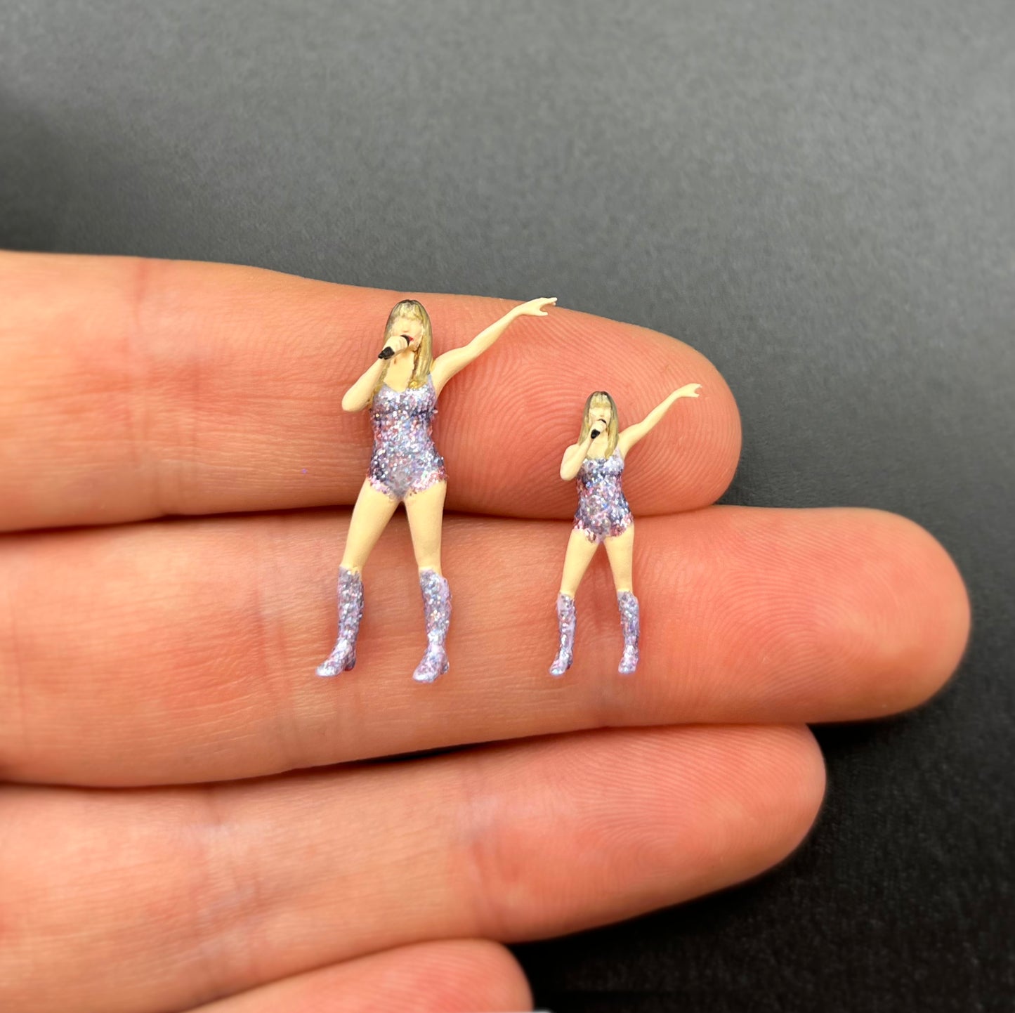 Taylor Swift Model. The Eras Tour. Glitter Rhinestone Bodysuit. Miniature 1:64 Scale