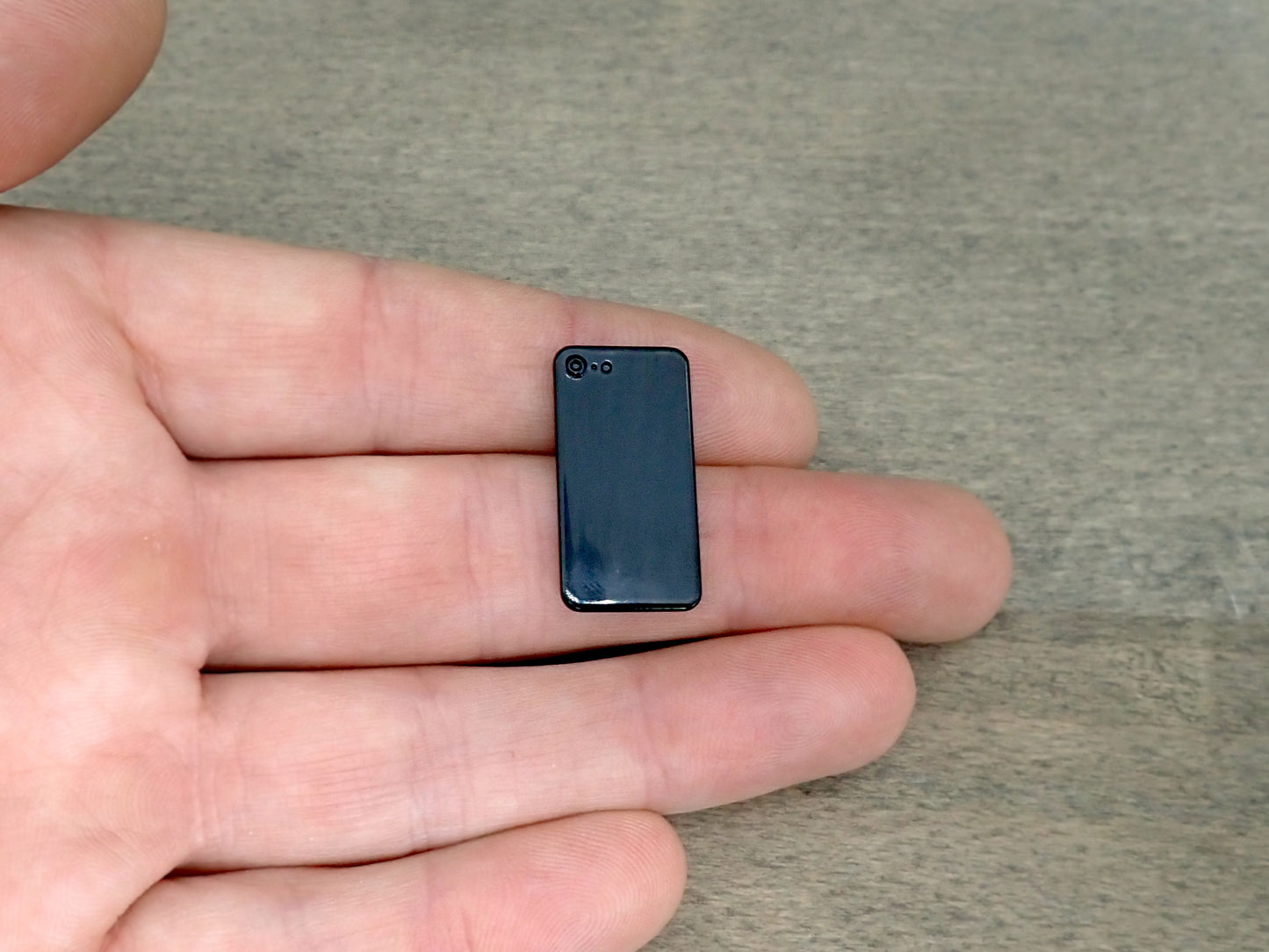 Miniature Phone Iphone Black Mobile Dollhouse Accessory. 1:6 Scale