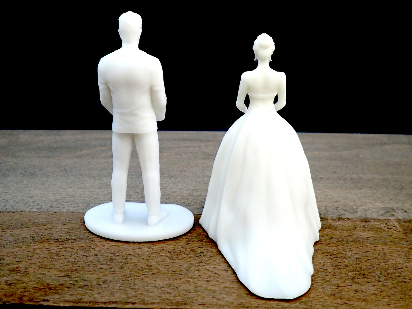 Unpainted Bride and Groom Couple. Wedding Cake Topper. 4 inches / 10cm tall