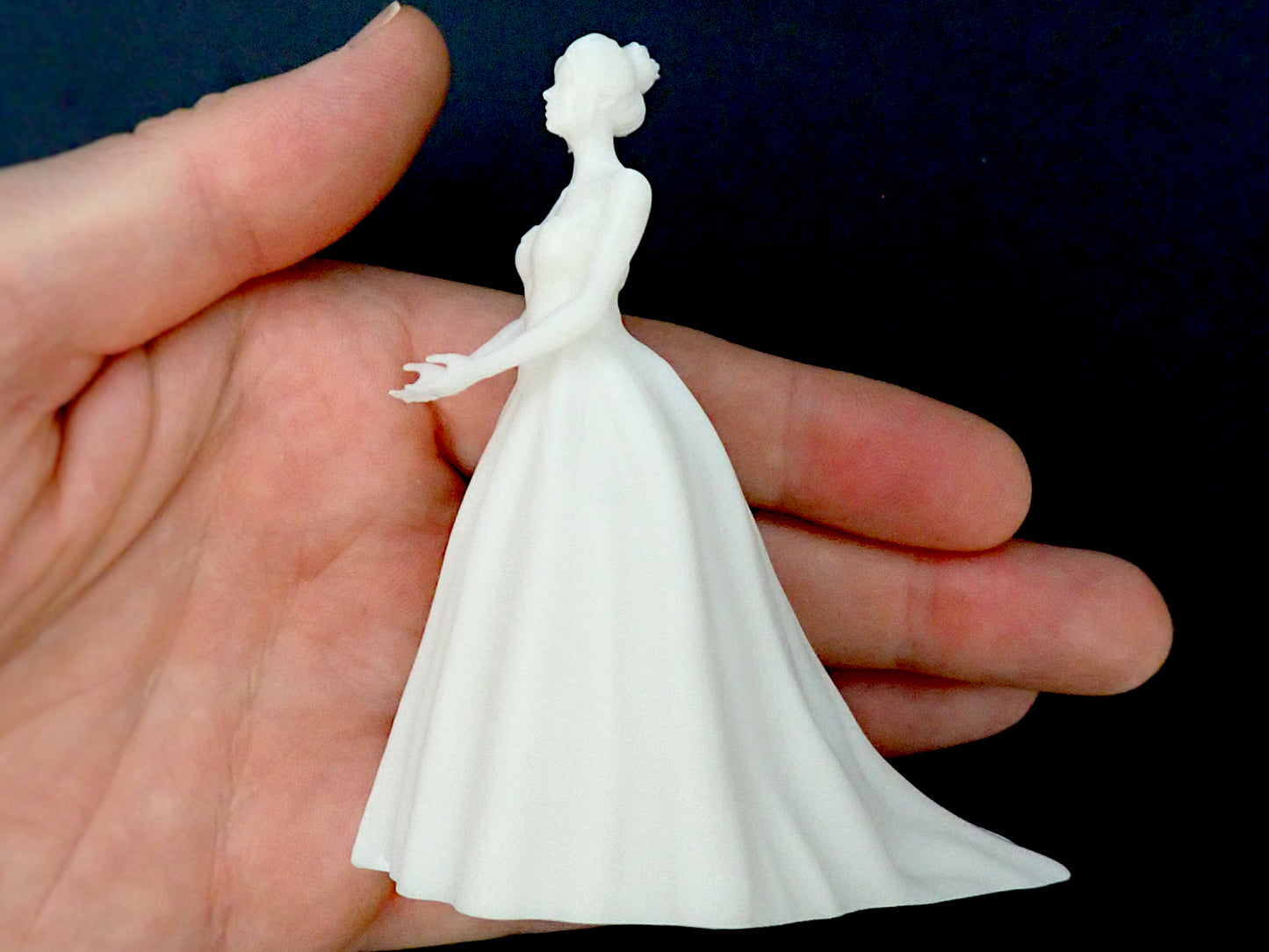 Unpainted Bride and Groom Couple. Wedding Cake Topper. 4 inches / 10cm tall