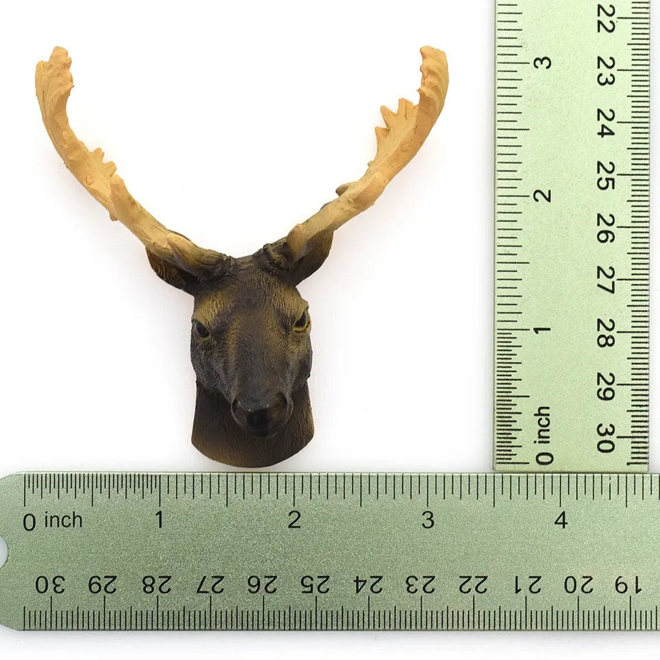 Dollhouse Hunting Deer Bust Wall Mount Rustic Ornament Stag Head. Miniature 1:12