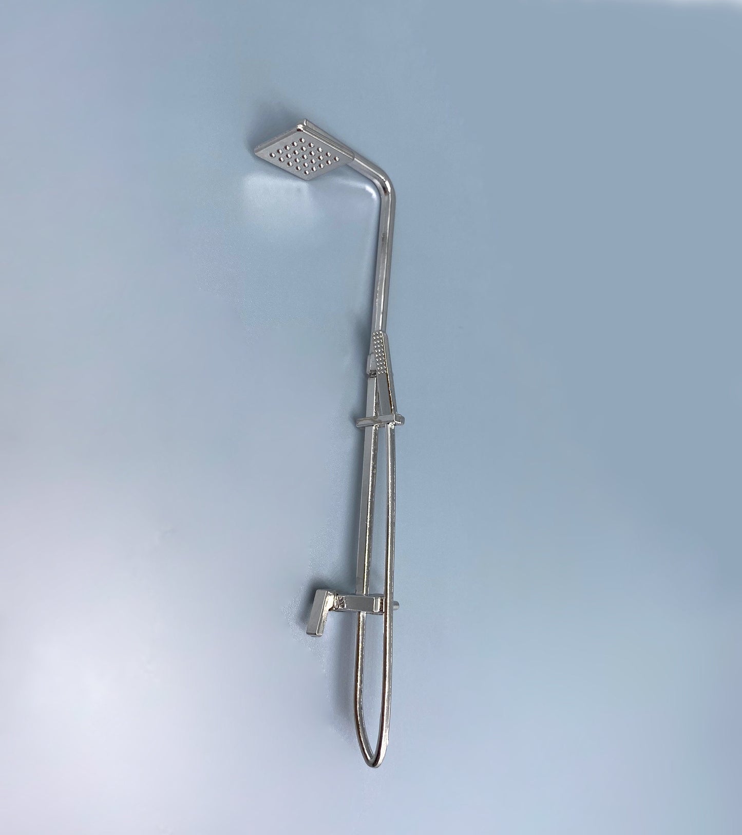 Miniature Shower. Silver Rain Shower. Bathroom Dollhouse Accessory. 1:12 Scale