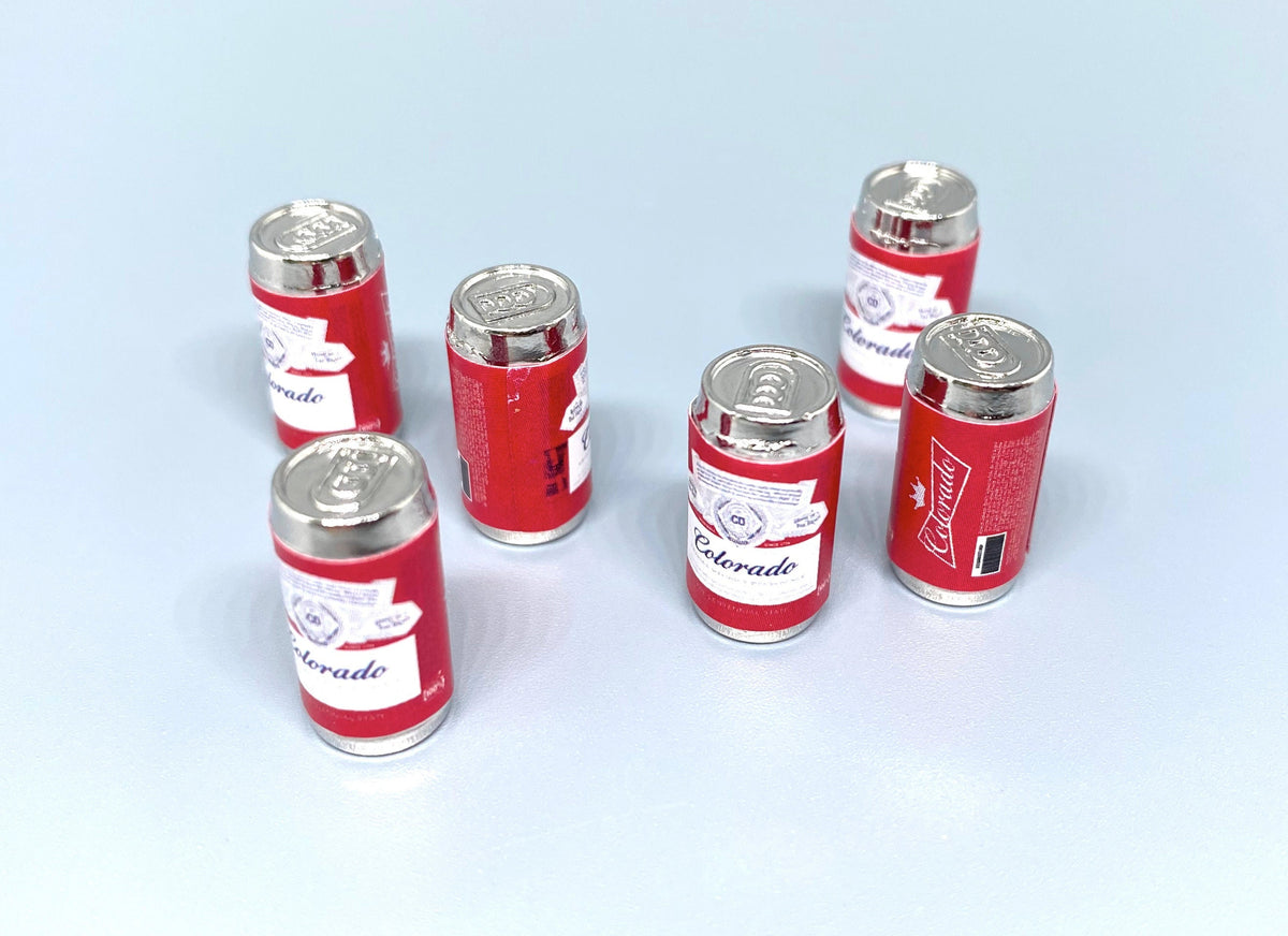 Miniature Beer Cans 1:12 Scale Dollhouse Kitchen Accessory