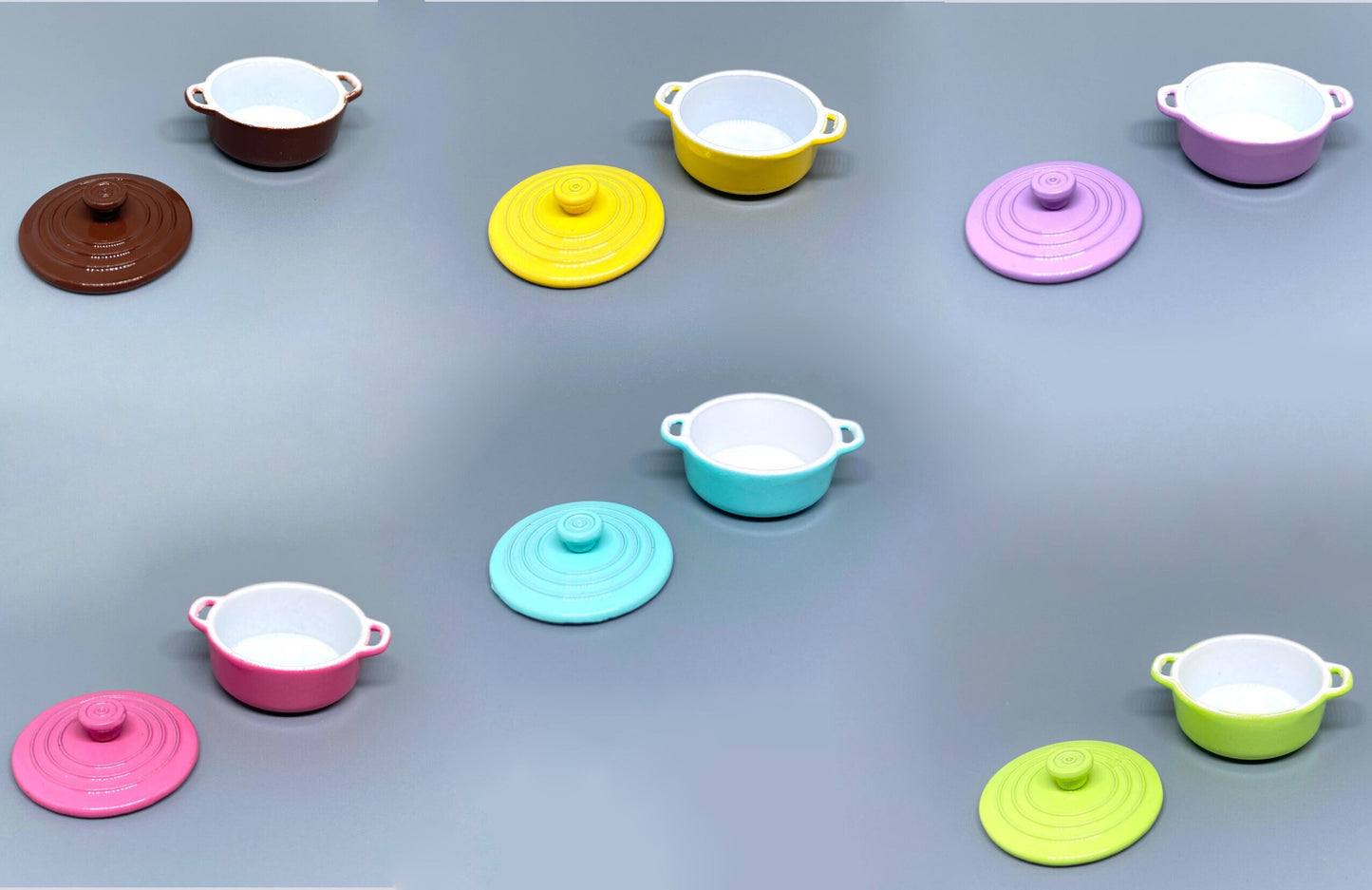 Miniature Cooking Pot With Lid. Choose Any Color. Dollhouse Kitchen Food Accessories. 1:12 Scale