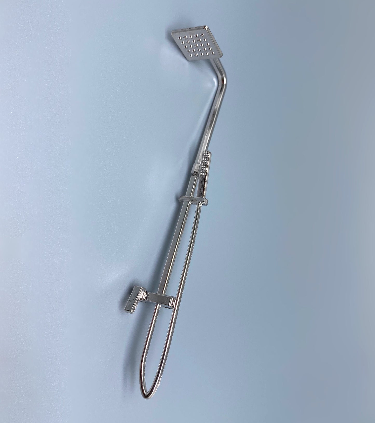 Miniature Shower. Silver Rain Shower. Bathroom Dollhouse Accessory. 1:12 Scale