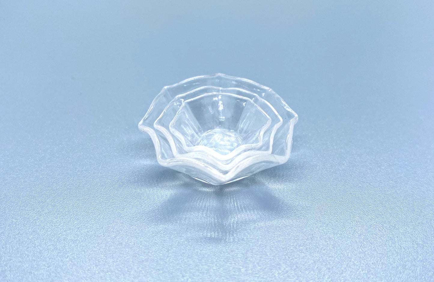 Miniature Bowls. Set of 3. Transparent. Dollhouse Accessories 1:12 Scale