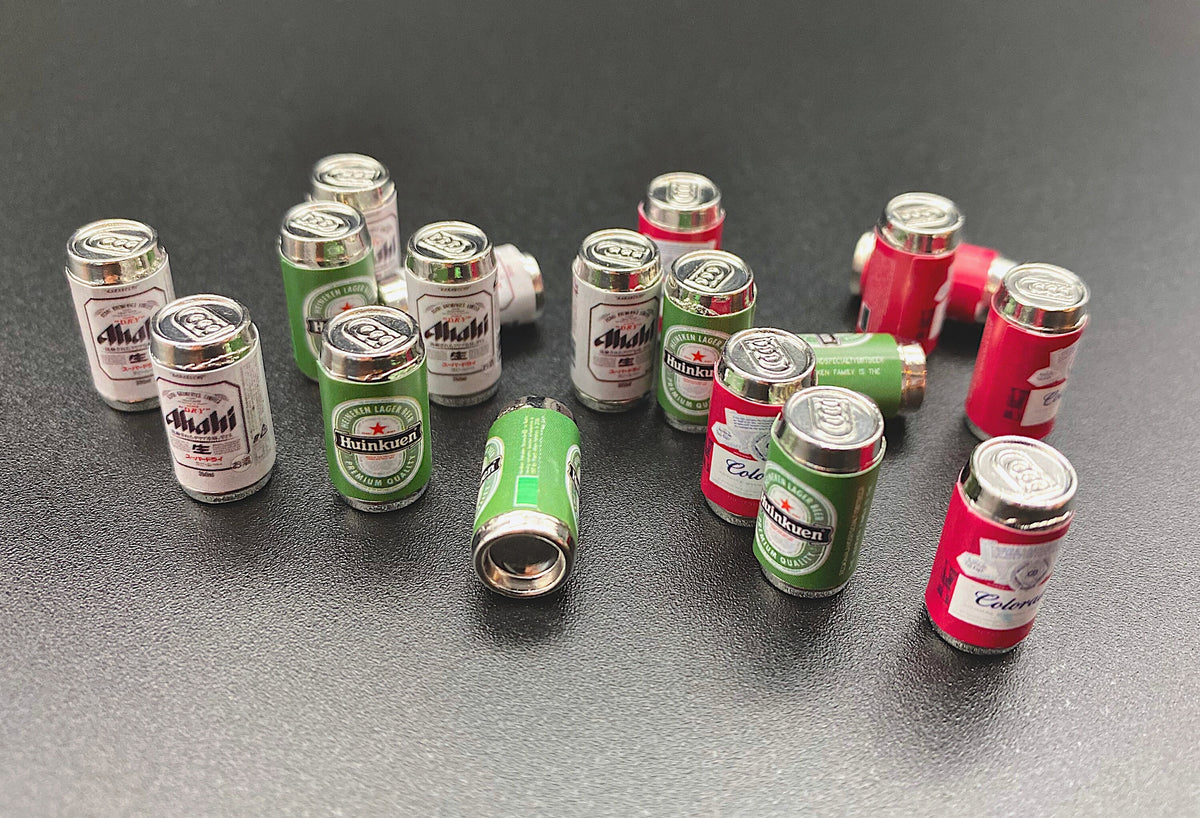 Miniature 6 Beer Cans Kitchen Drink Dollhouse Accessories 1:12 Scale