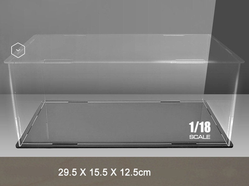 Miniature Acrylic Display Case for Toy Cars 1:18 Scale Diorama