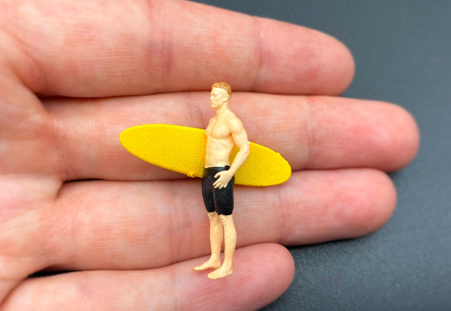 Miniature Beach / Sports Figures. Model. Sunbather, Pool, Boat, Surfboard, Surfer. 1:64 Scale People