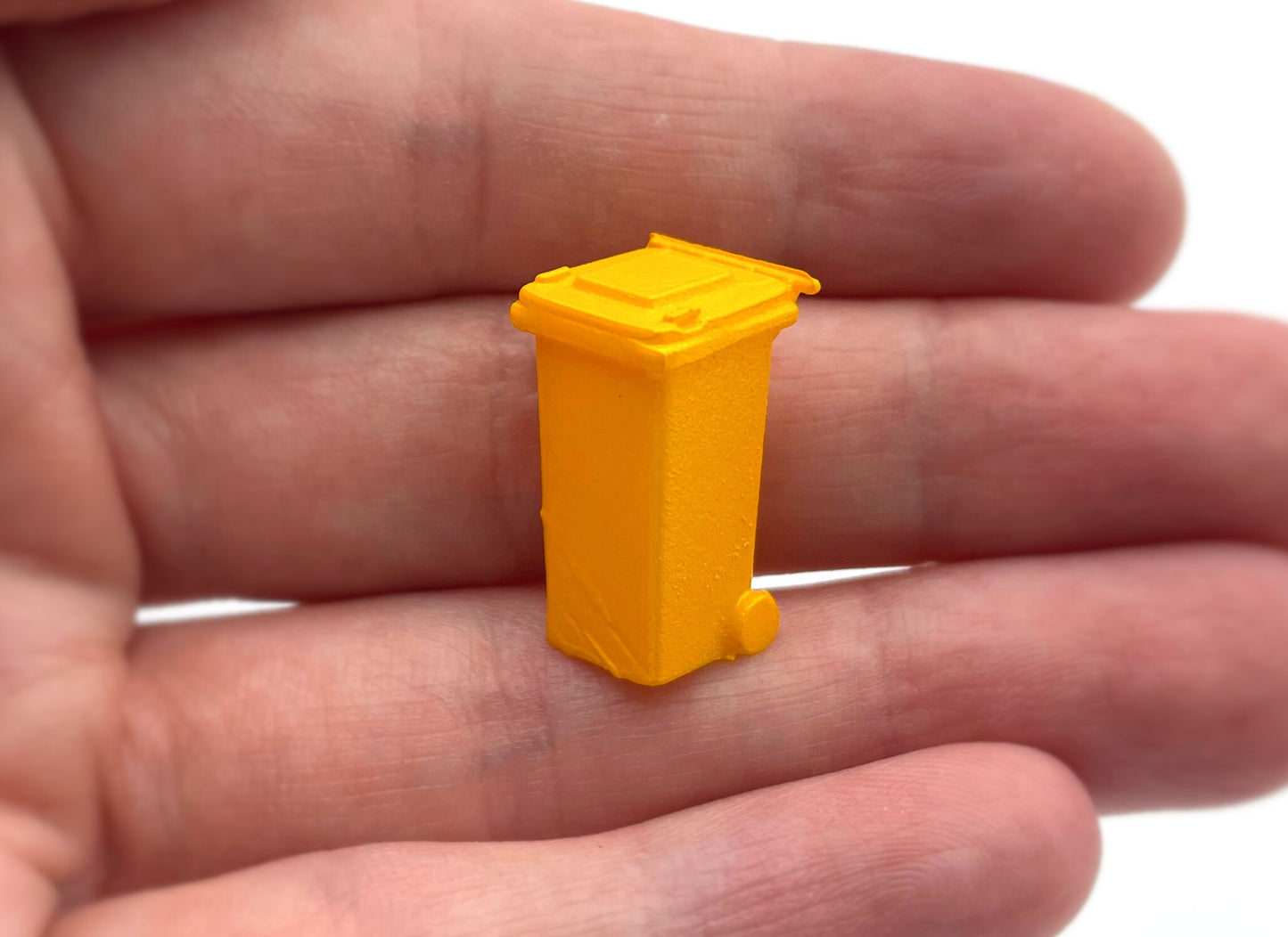 Miniature Wheeled Trash Can 1:64 Scale Dollhouse Prop
