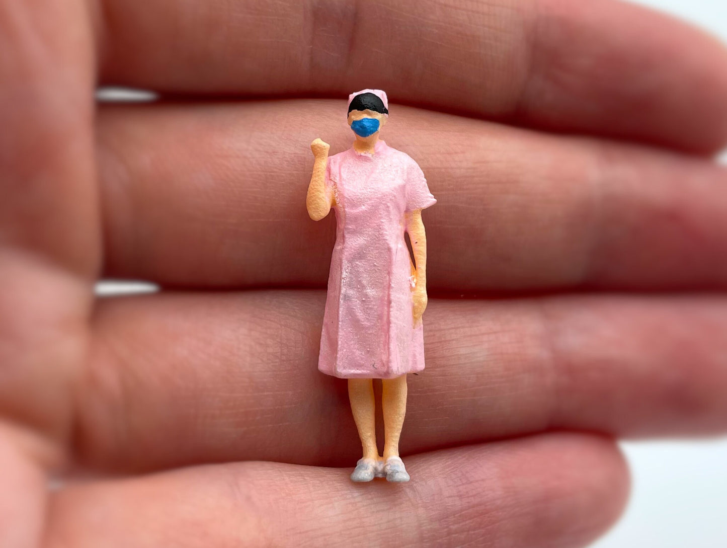 Miniature Nurse Pink Scrubs Figure 1:64 Scale Human Model