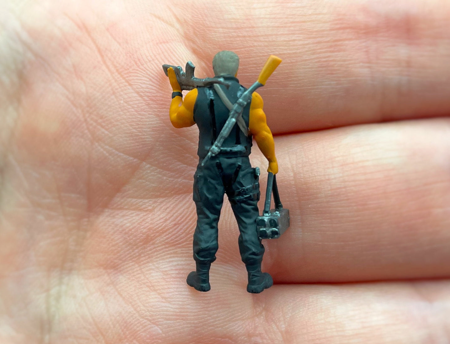 Arnold Schwarzenegger with Bazooka. Commando Movie Figure. Miniature 1:64 Scale