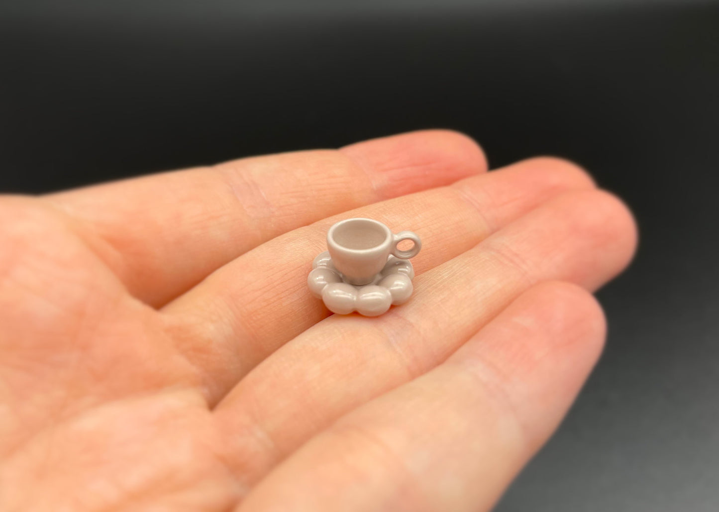 Miniature Coffee Cup with Saucer, (Yellow, Blue, White, Pink or Brown). Dollhouse Accessories. 1:24 Scale