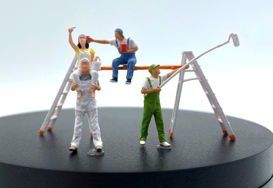 Painters / Decorators Miniature Figures. Human Realistic Models. 1:64 S Scale or 1/87 Scale