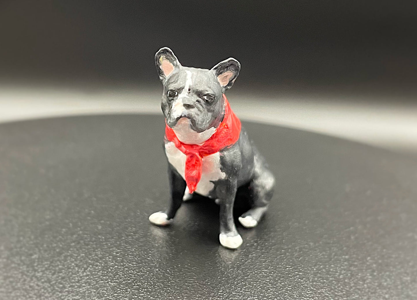 Miniature French Bulldog Puppy. 1:12 Scale Figure