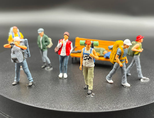 Miniature Backpackers / Travellers. Human Figures. 1:64 Scale.