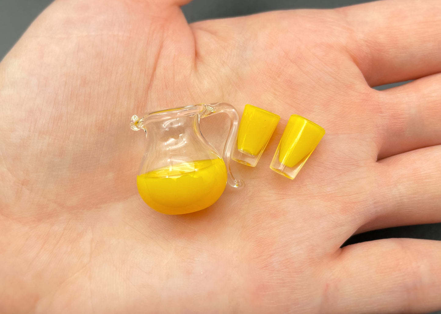 Miniature Milk or Juice set. Jug and Glasses. Kitchen Food Drink. Dollhouse Accessories 1:12 Scale