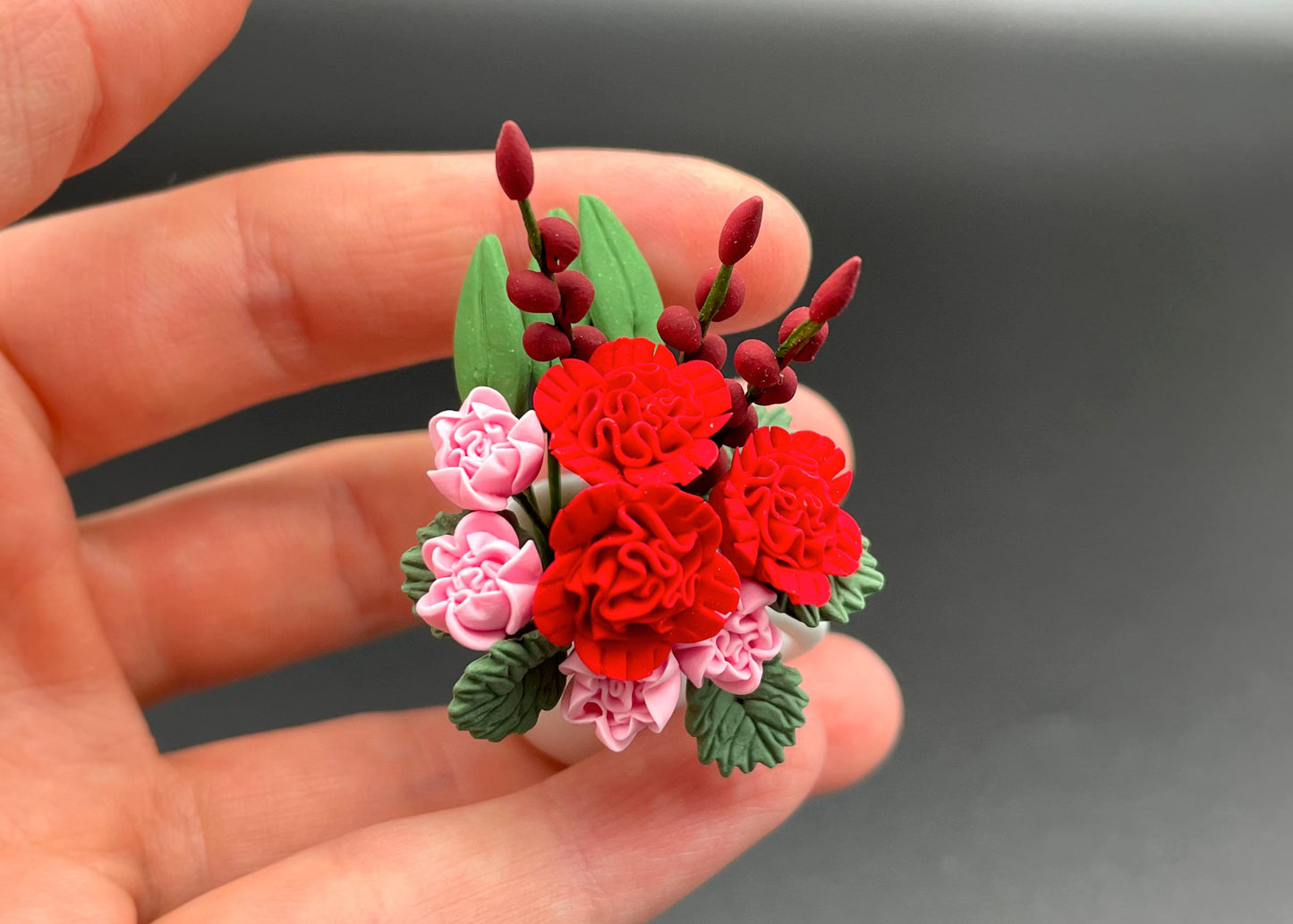 Miniature Flowers 1:12 Scale Dollhouse Accessory Detail Close-Up
