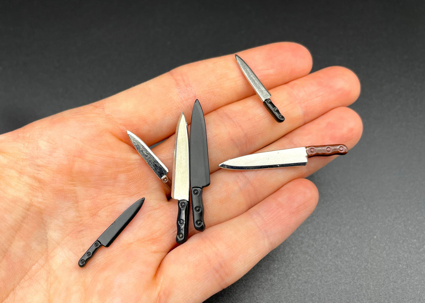 Miniature Kitchen Knife Metal Utensils Dollhouse Model Accessories 1:12 Scale