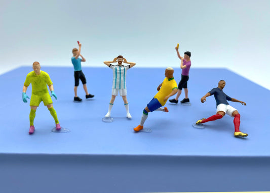 Football / Soccer Players. Referees. 1:64 Scale. Miniature Human Figures