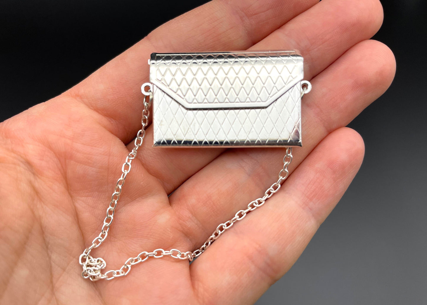1:12/6 Scale Miniature Gold or Silver Bags. Clutch Purse Handbag. Accessory Model Dollhouse. Barbie
