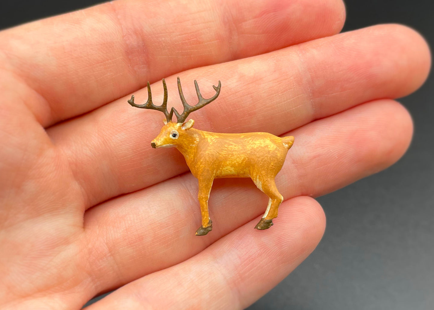 Miniature Deer Animal Figure 1:64 Scale Angle View