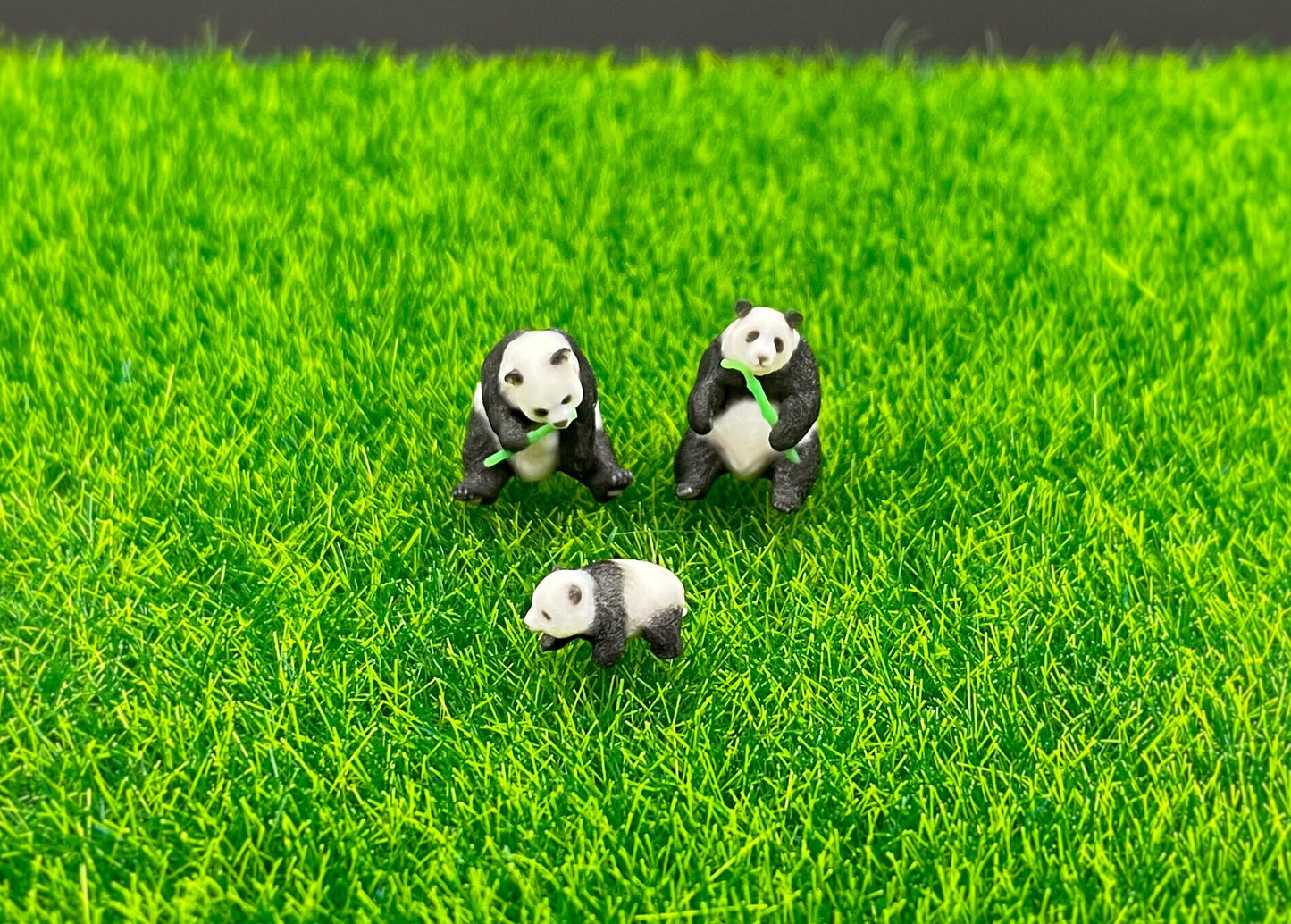 Miniature Panda Bear Family. 1:64 and 1/87 Scale Figures