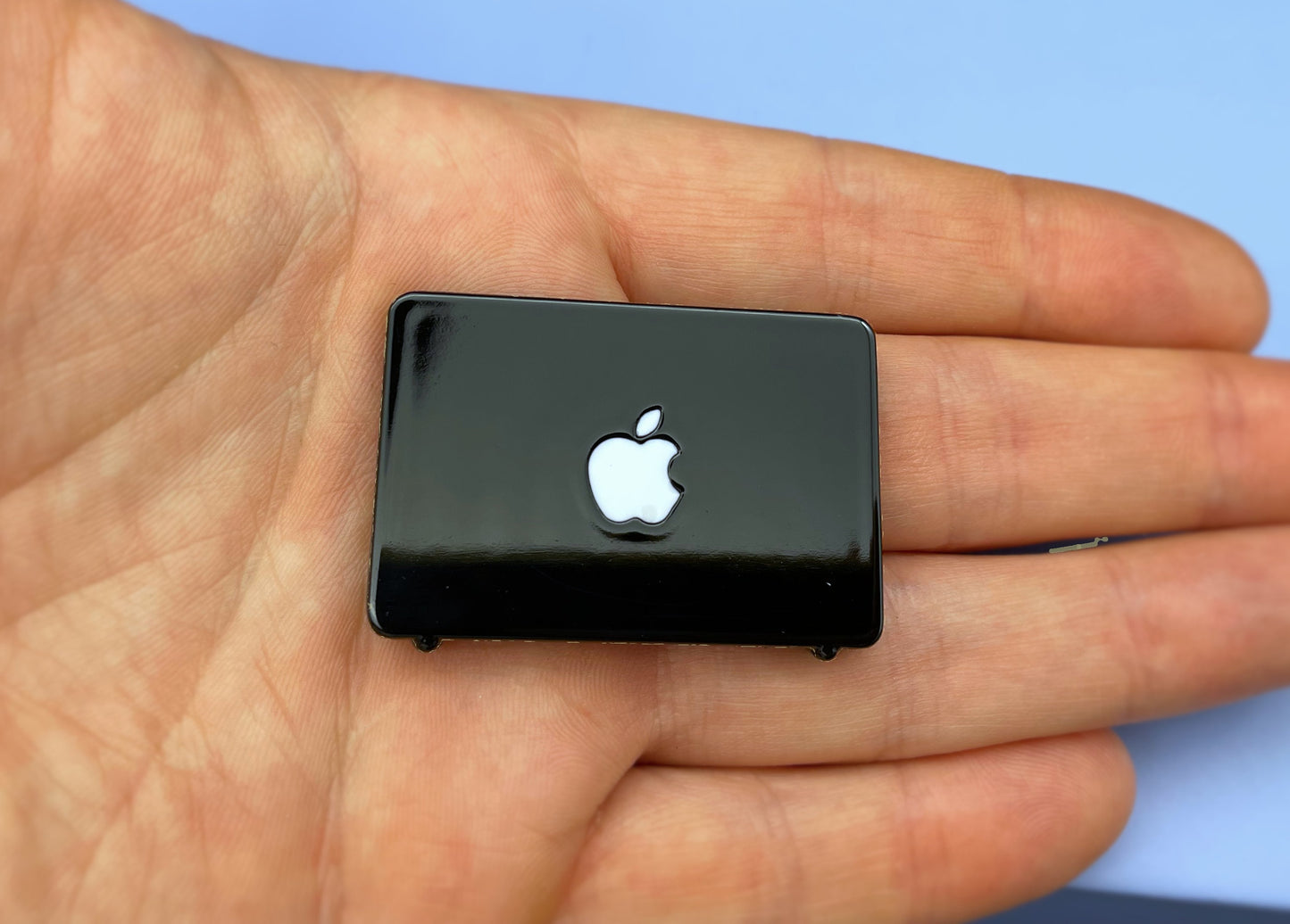 Miniature Apple Mini Macbook Silver Laptop Computer. Dollhouse Accessories. Scale 1:6