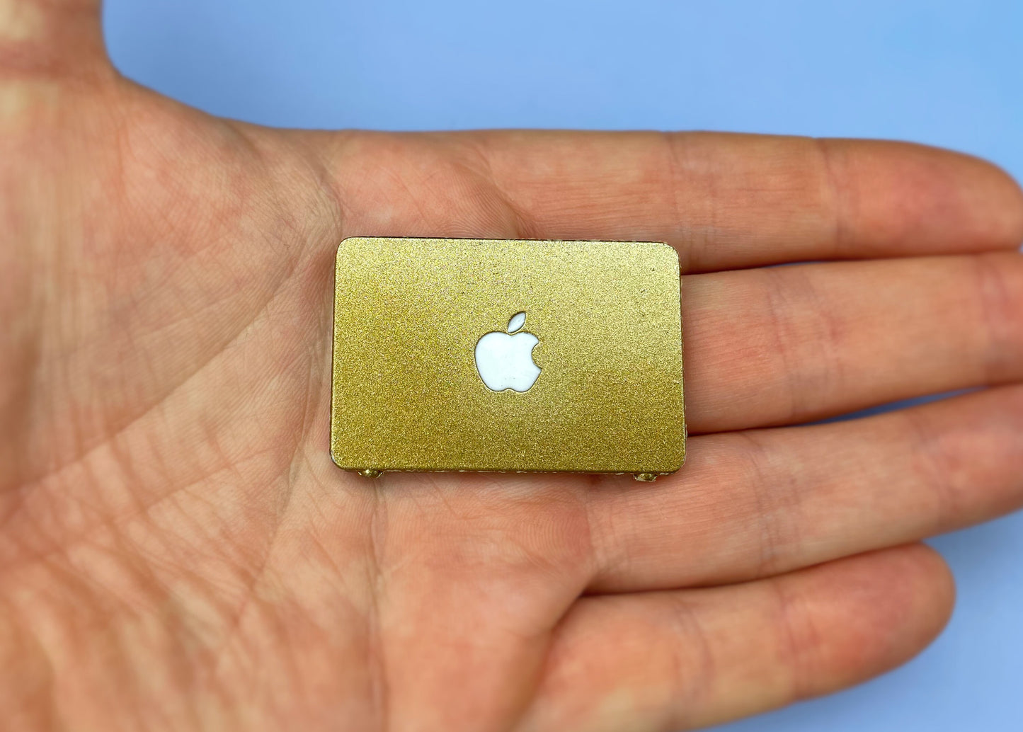 Miniature Apple Mini Macbook Silver Laptop Computer. Dollhouse Accessories. Scale 1:6