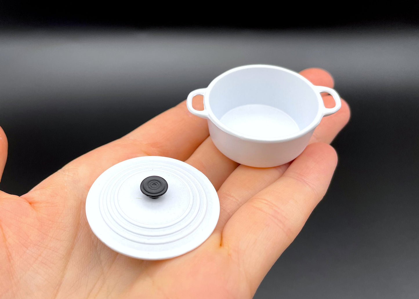 Miniature Cooking Pot With Lid. Choose Color. Dollhouse Kitchen Food Accessories. 1:6 Scale