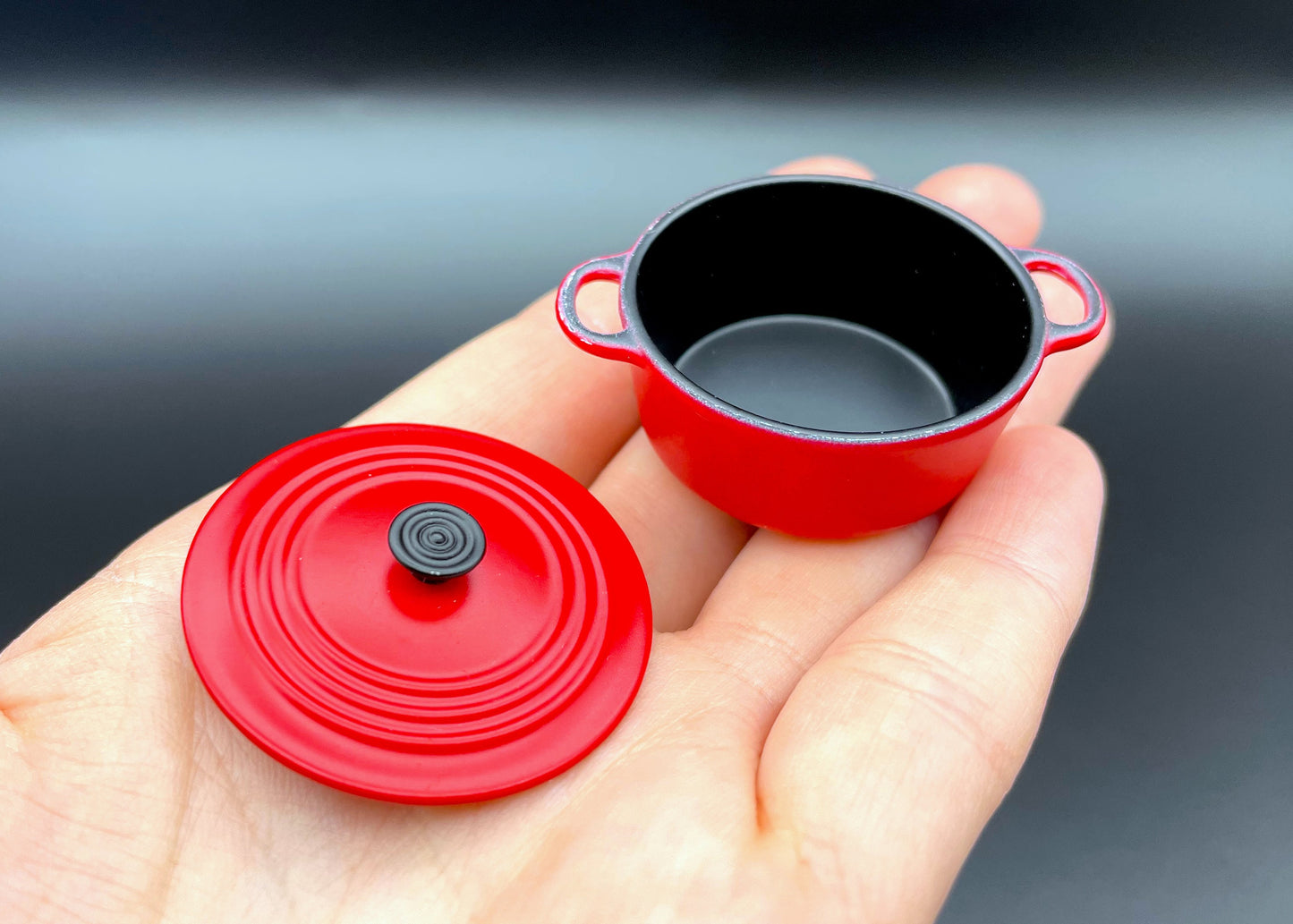 Miniature Cooking Pot With Lid. Choose Color. Dollhouse Kitchen Food Accessories. 1:6 Scale