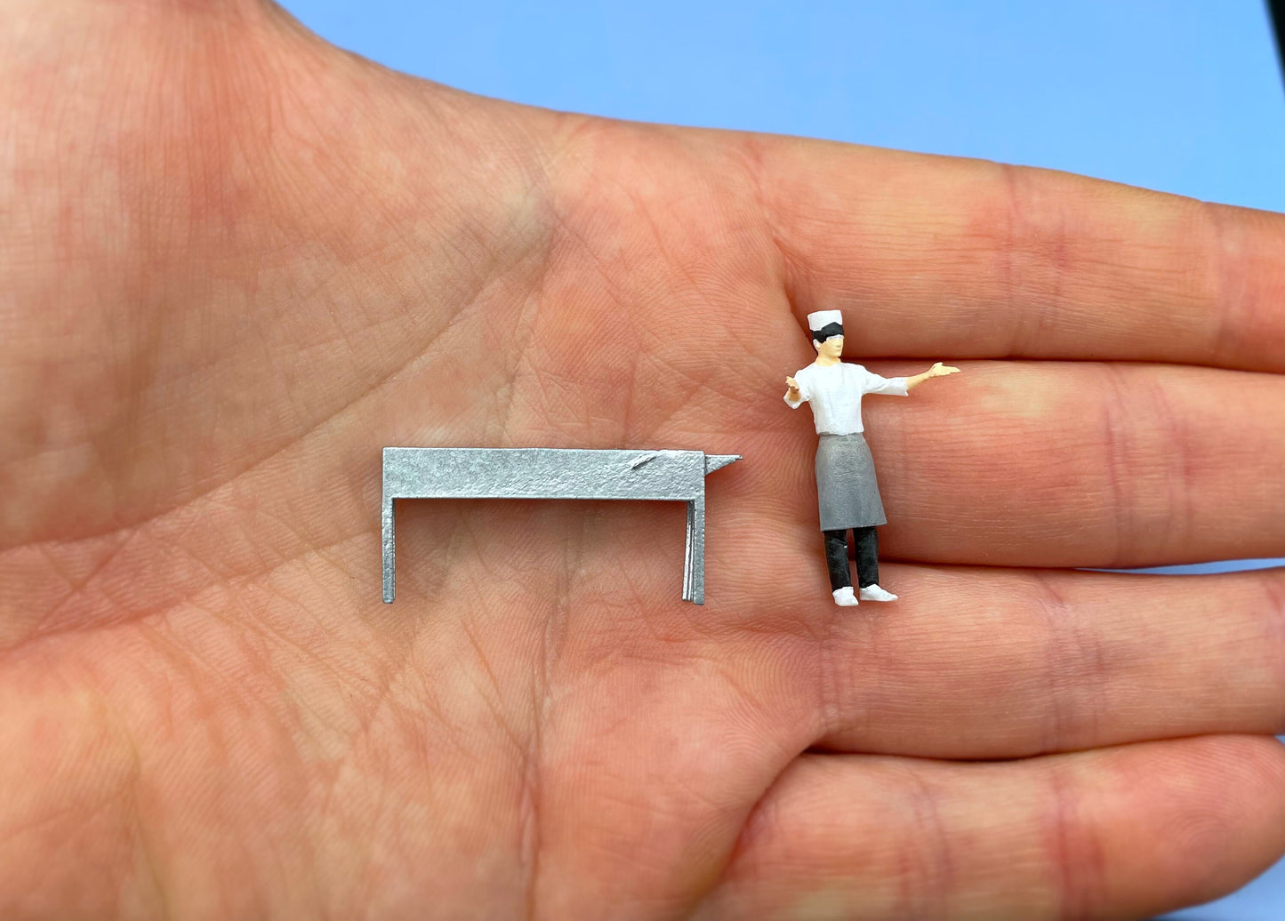 Miniature BBQ Grill Scene 1:64 Scale Detail View