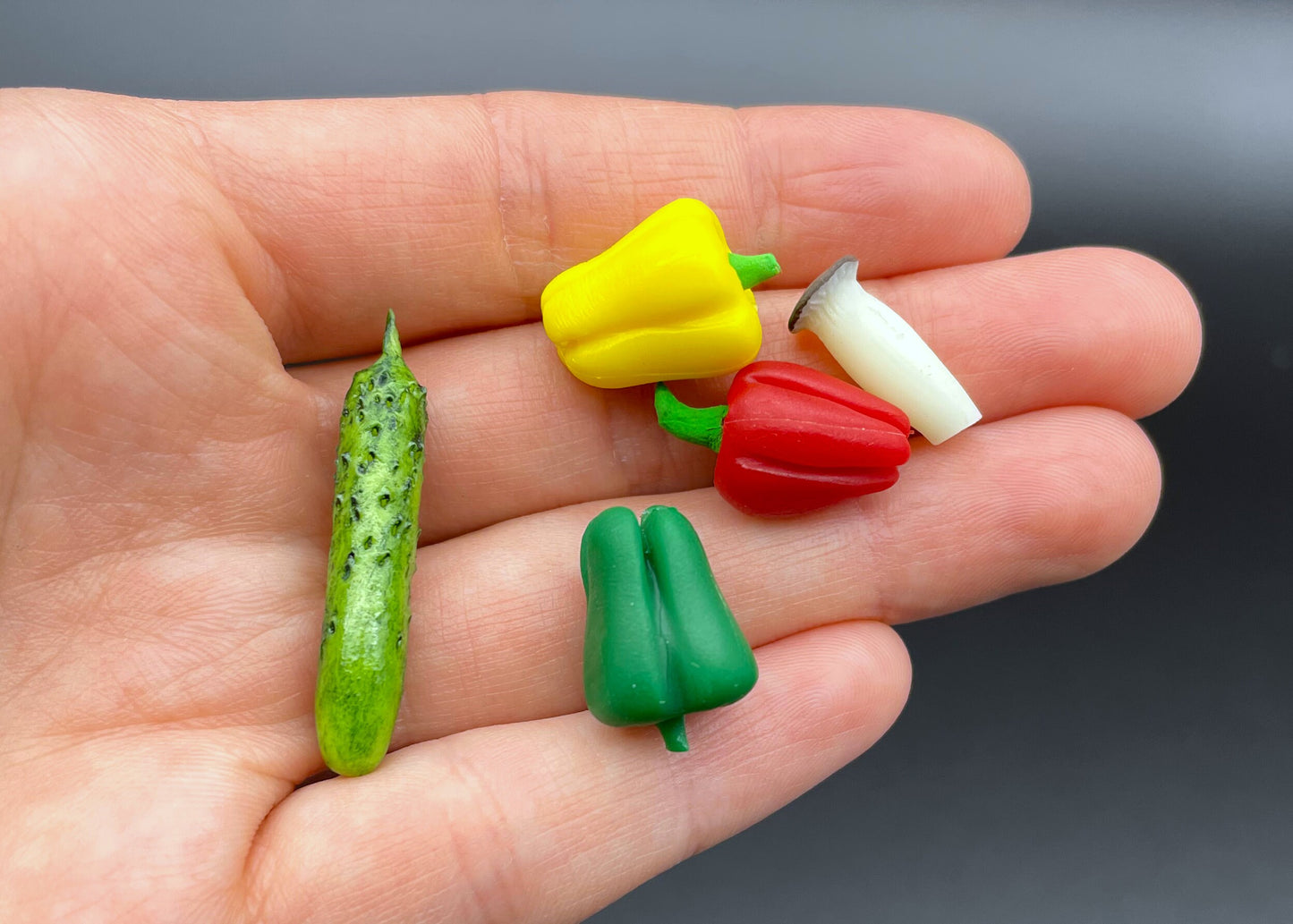 Miniature Vegetables. Peppers Mushroom Cucumber Carrot Potato Tomato Eggplant Broccoli Cauliflower. Kitchen Food. 1:12 1/6 Scale