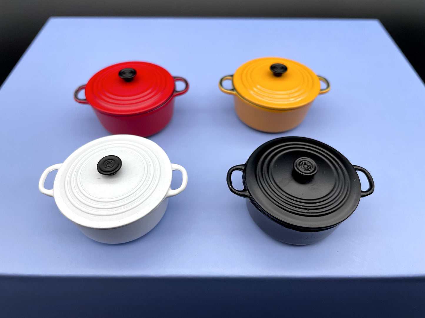 Miniature Cooking Pot With Lid. Choose Color. Dollhouse Kitchen Food Accessories. 1:6 Scale