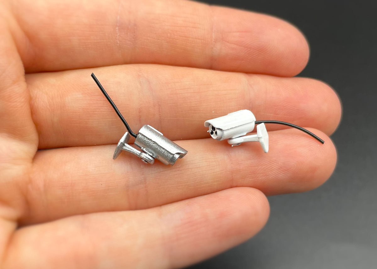Miniature Security CCTV Camera 1:12 Scale Dollhouse Surveillance Accessory