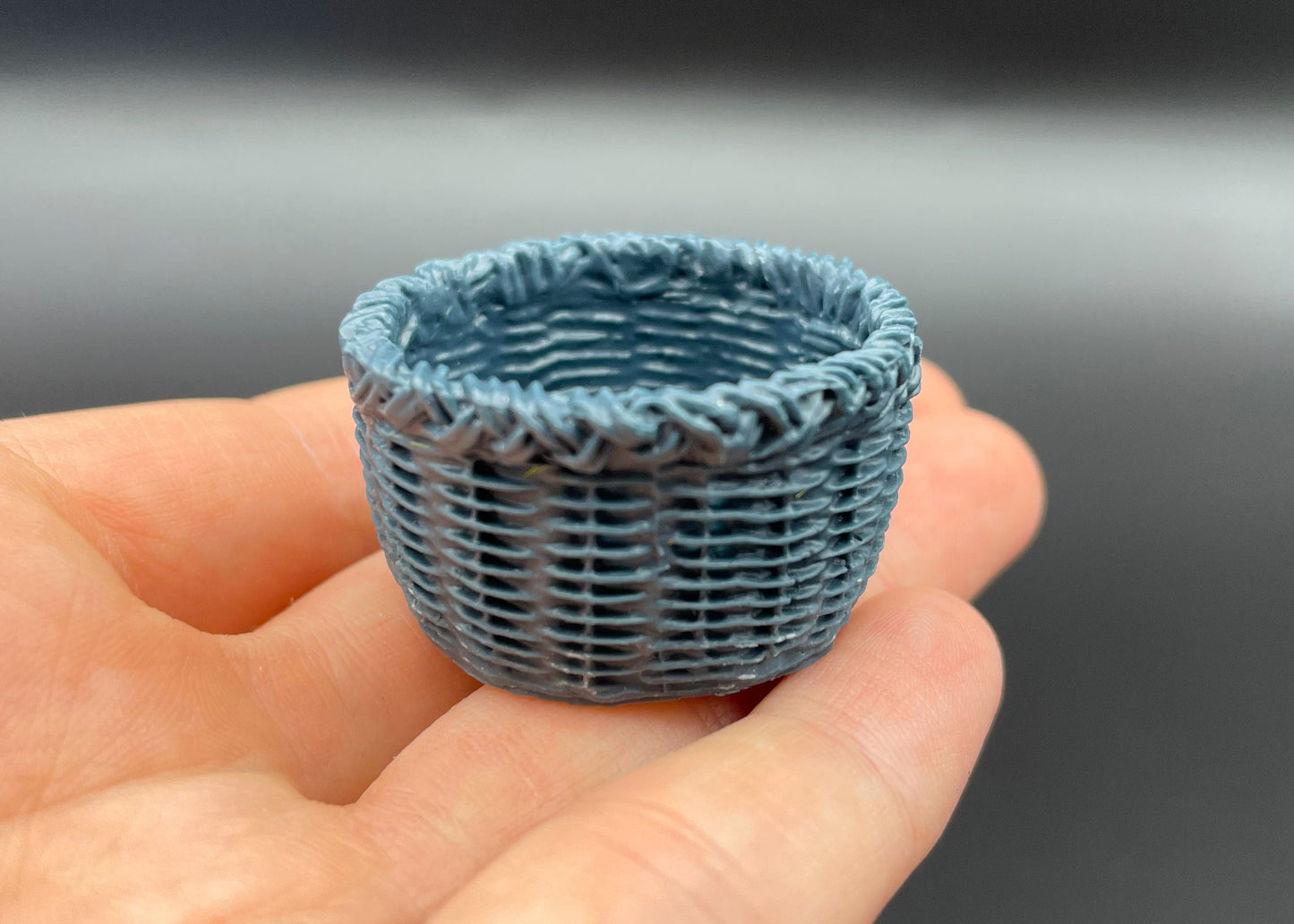 Miniature Wicker Basket 1:6 Scale Dollhouse Kitchen Accessory