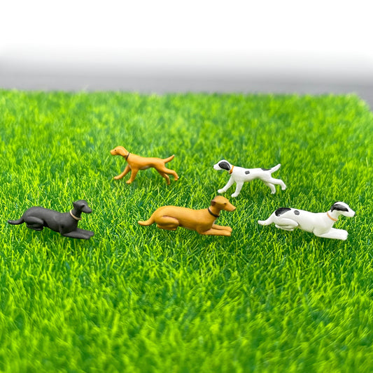 Miniature Greyhound and Running Dog Figures. 1:64 Scale