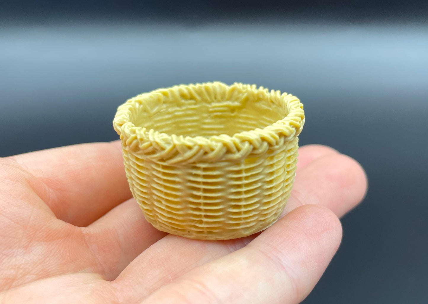 Miniature Basket Set 1:12 Scale Dollhouse Accessory Side View