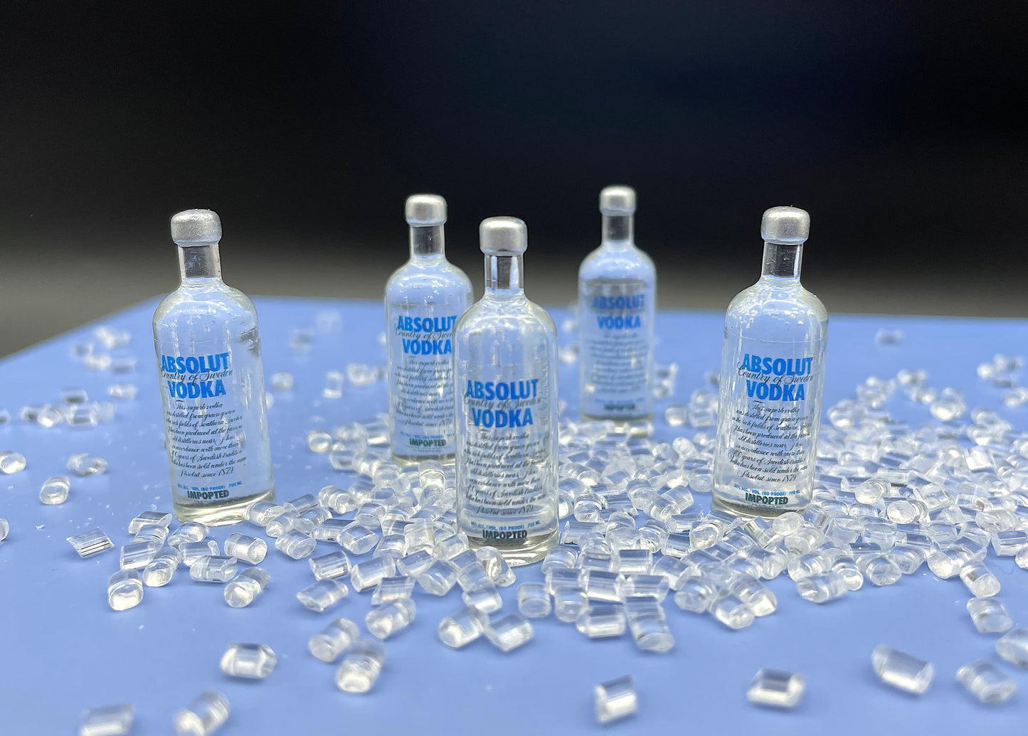 Miniature Vodka Bottle. Dollhouse Kitchen Accessory. 1:6 Scale