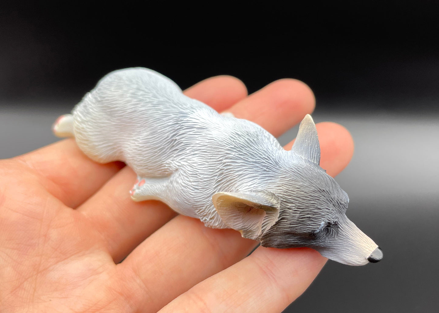 Miniature Sleeping Corgi Puppy Magnet 1:6 Scale Orange Color