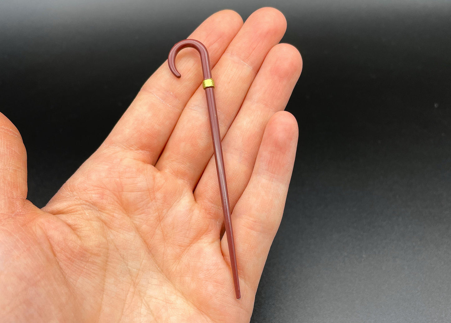 Miniature Gentleman Walking Stick 1:12 Scale Dollhouse Detail View
