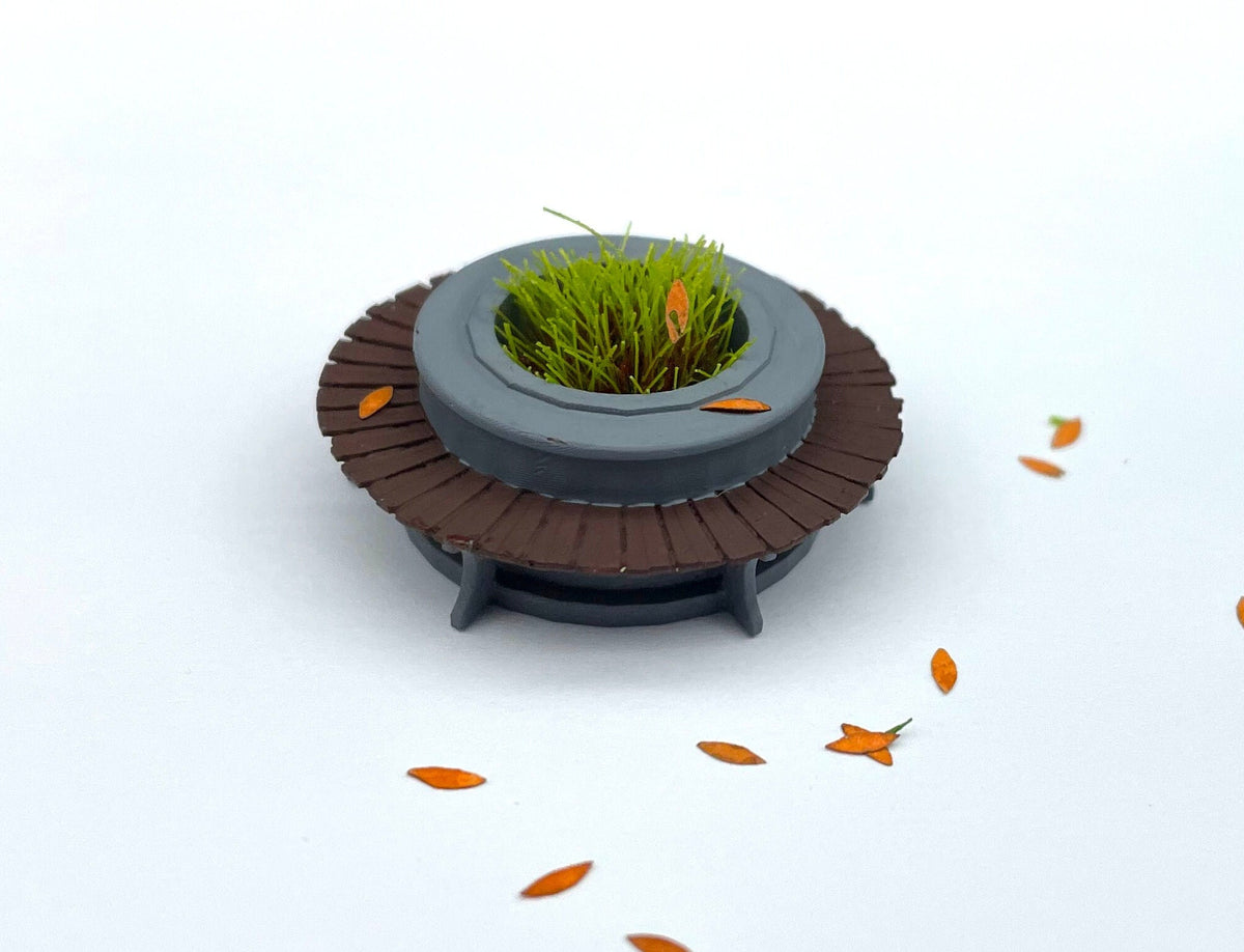 Round and Hexagon Park Bench Miniature Outdoor Furniture Accessories 1:64 1:87 Scale